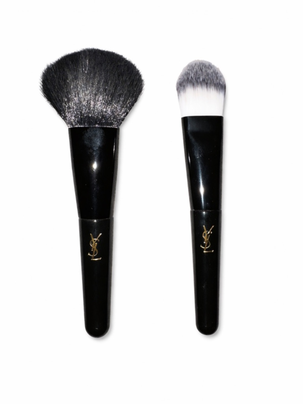 Yves Saint Laurent Black and White Makeup Brush Bundle with Pouch